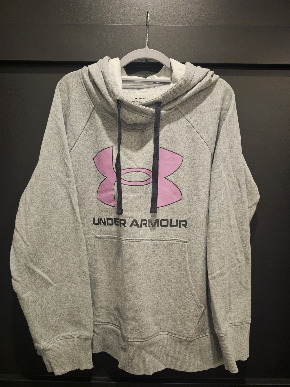 Under Armour Women's Gray Hoodie with Pink Logo